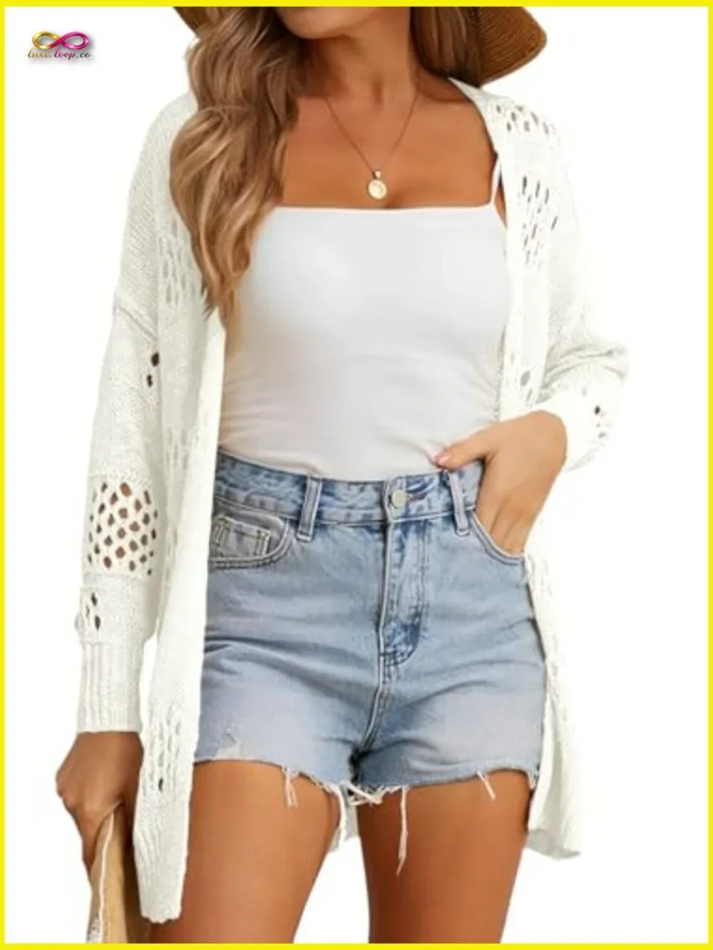 Crochet Cardigan Sweater Summer Boho Long Sleeve Lightweight Soft Oversized - Picture 5 of 6